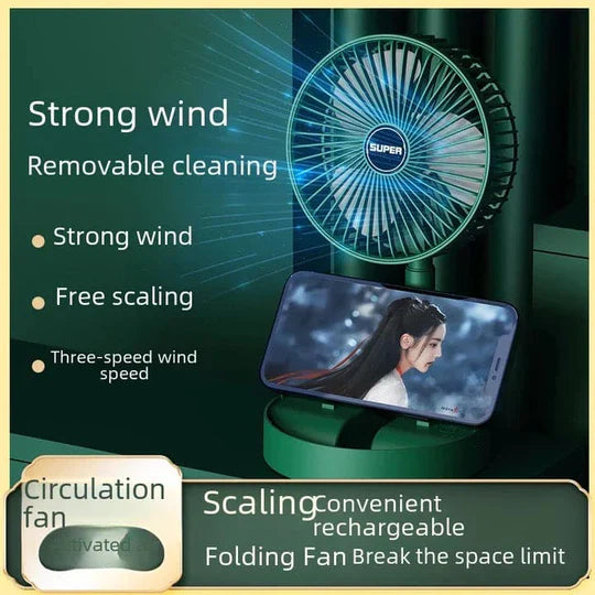 Mini Portable Telescopic Folding Fan (Rechargeable)