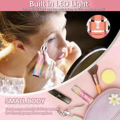 Rechargeable 2 in 1 Electric Eyebrow Trimmer and Facial Hair Shaver for Women